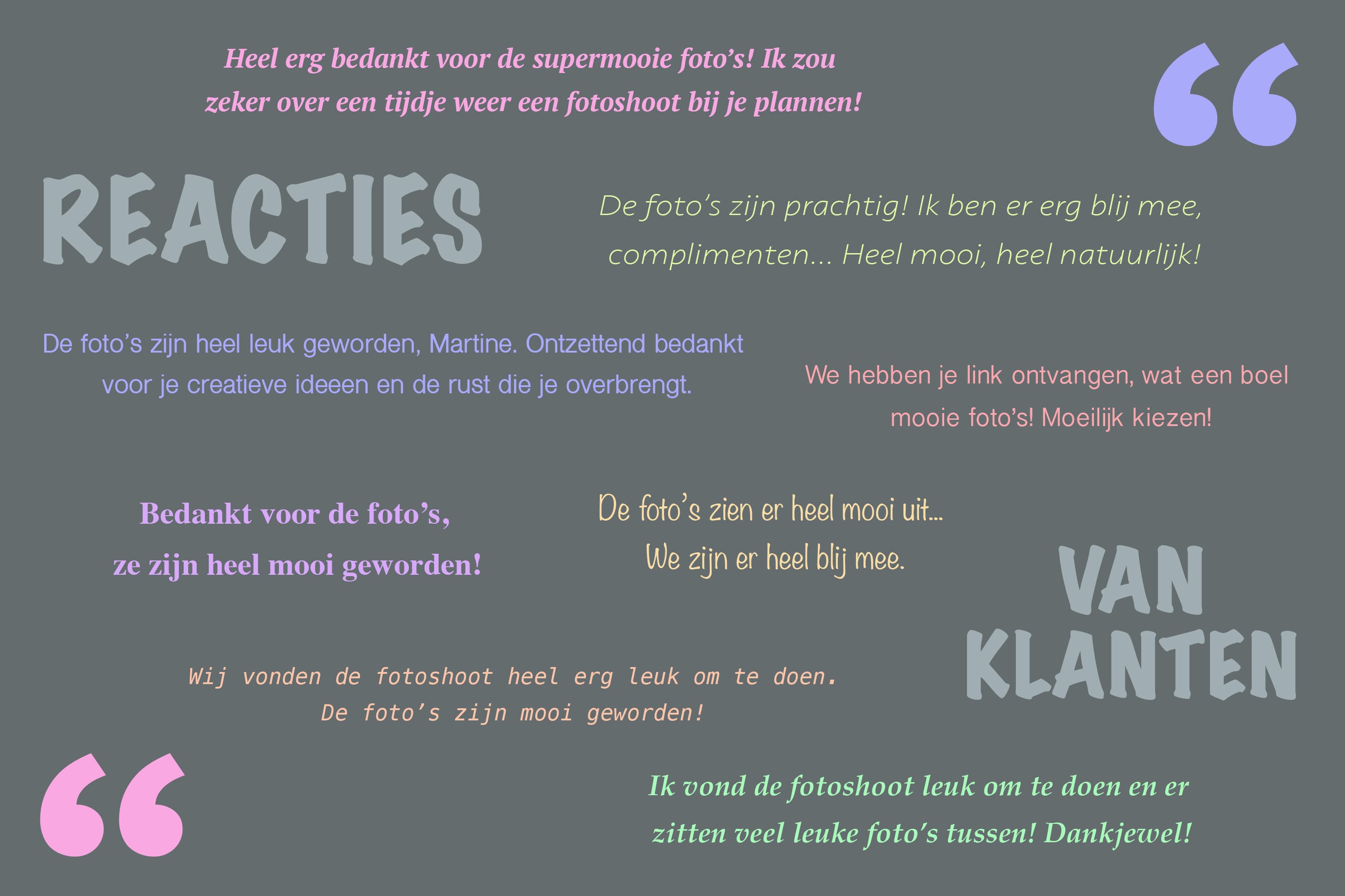 Reviews van klanten van FOTOlief - fotograaf in Barendrecht