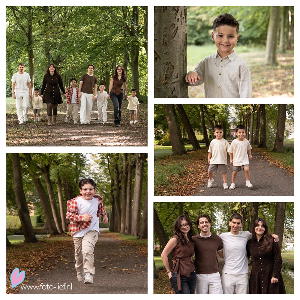 Neefjes en nichtjes tijdens ontspannen fotoshoot bij FOTOlief – fotograaf Barendrecht, ook actief in Rhoon, Poortugaal en Ridderkerk.
