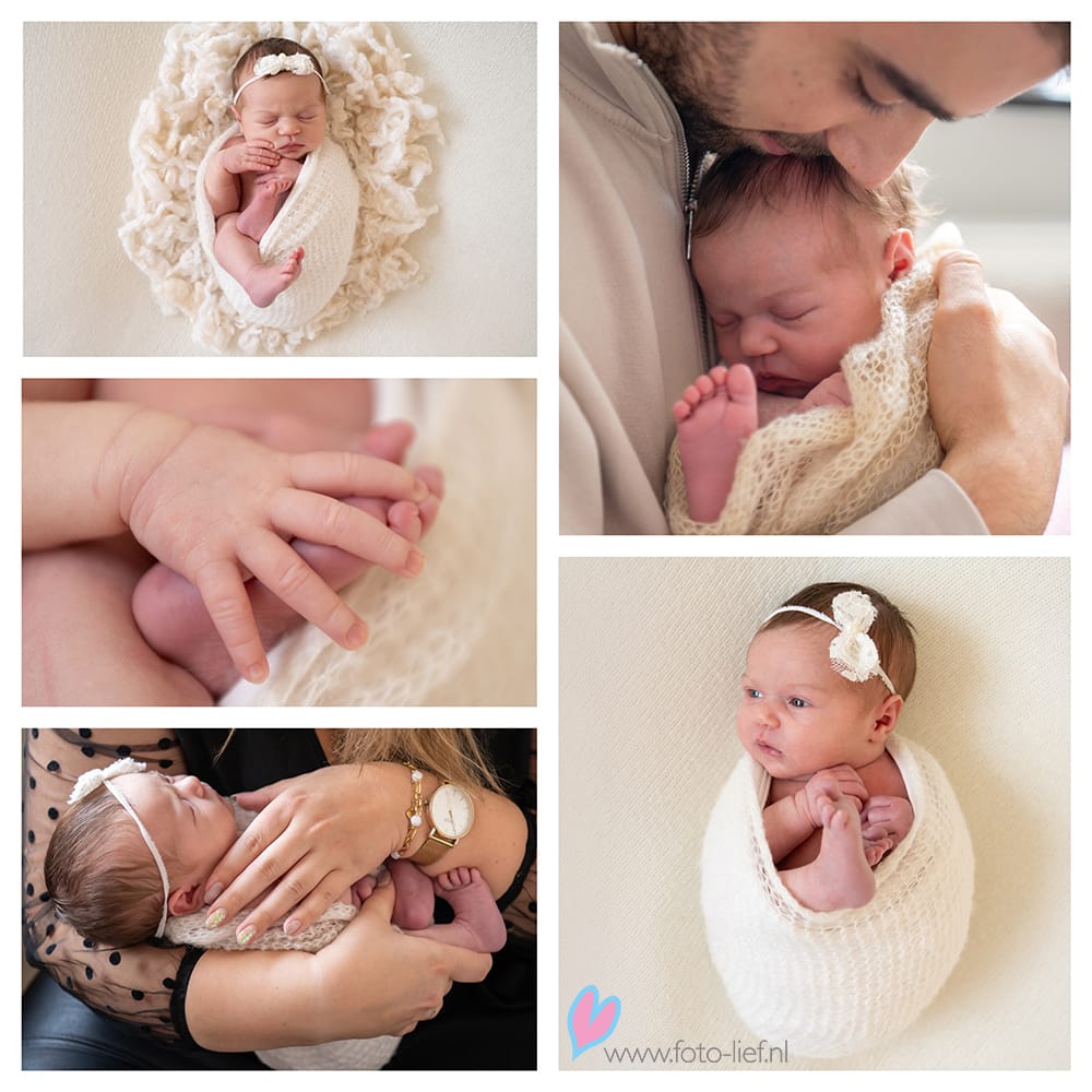 Pasgeboren baby tijdens newborn fotoshoot bij FOTOlief in Barendrecht, newbornfotograaf in o.a. Hendrik-Ido-Ambacht en Ridderkerk.